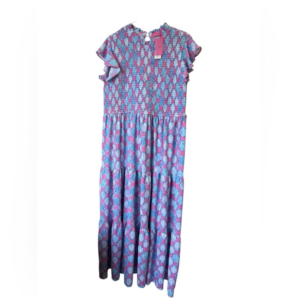 Simply Southern Dresses & Skirts - Women’s Simply Southern Shells Tiered Midi Maxi Dress Smocked Ruffle XL NWT